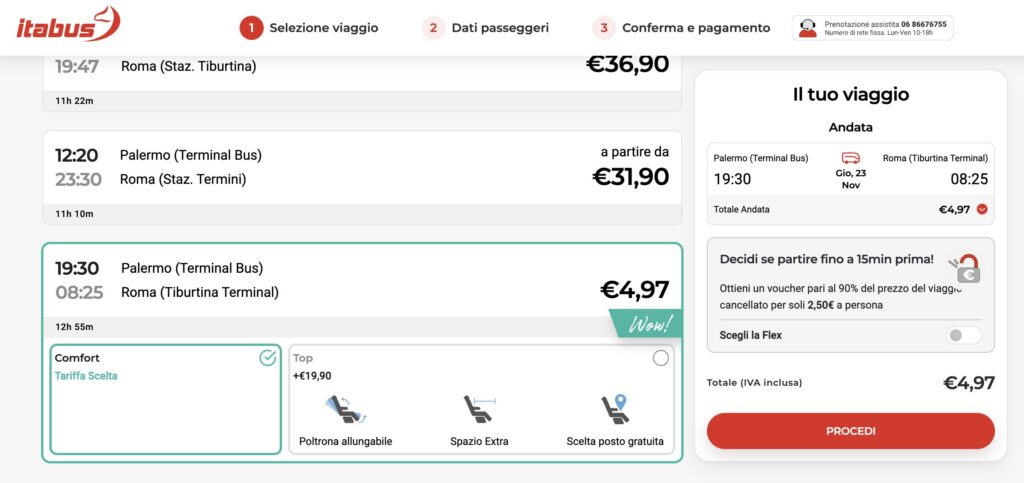 Palermo-Roma per meno di 5 euro