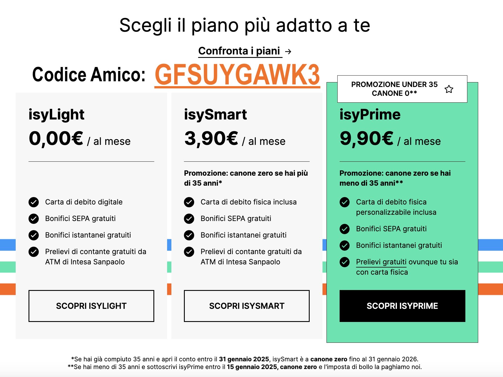 codice invito isybank GFSUYGAWK3