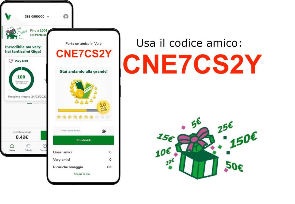 Codice promozionale Very Mobile: CNE7CS2Y 1 codice promozionale VeryMobile CNE7CS2Y