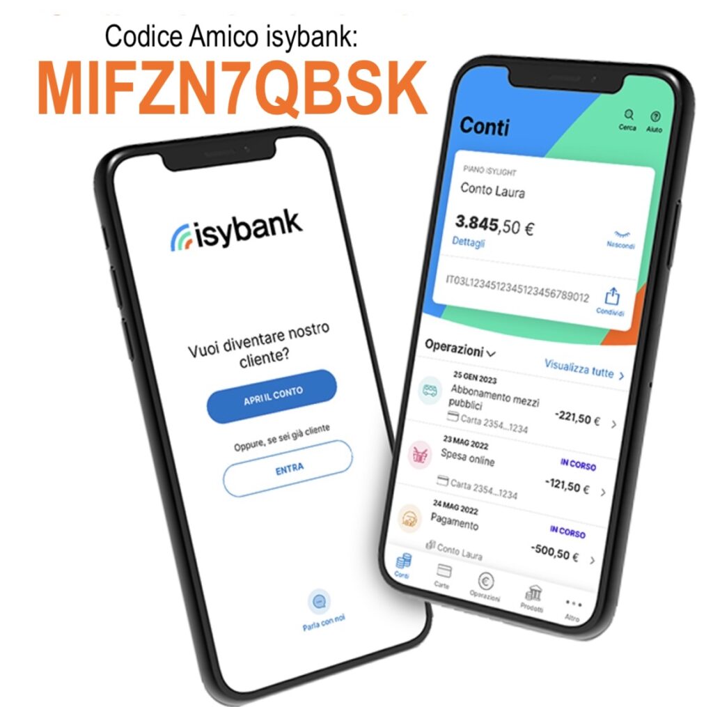 Codice Amico Isybank 30€ BUONO AMAZON (fino a 480 euro!) 2 Codice invito isybank MIFZN7QBSK: promo nuovi clienti con 7.600 isyToken