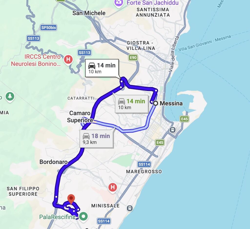 Geolier a Messina 2026: biglietti, prezzi e consigli per il concerto allo Stadio Franco Scoglio 3 La mappa mostra la distanza dal centro di Messina allo Stadio San Filippo. Clicca per aprire su Google Maps.