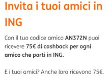Codice Amico ING AN372N - 75 euro di cashback con il Conto Corrente Arancio Più